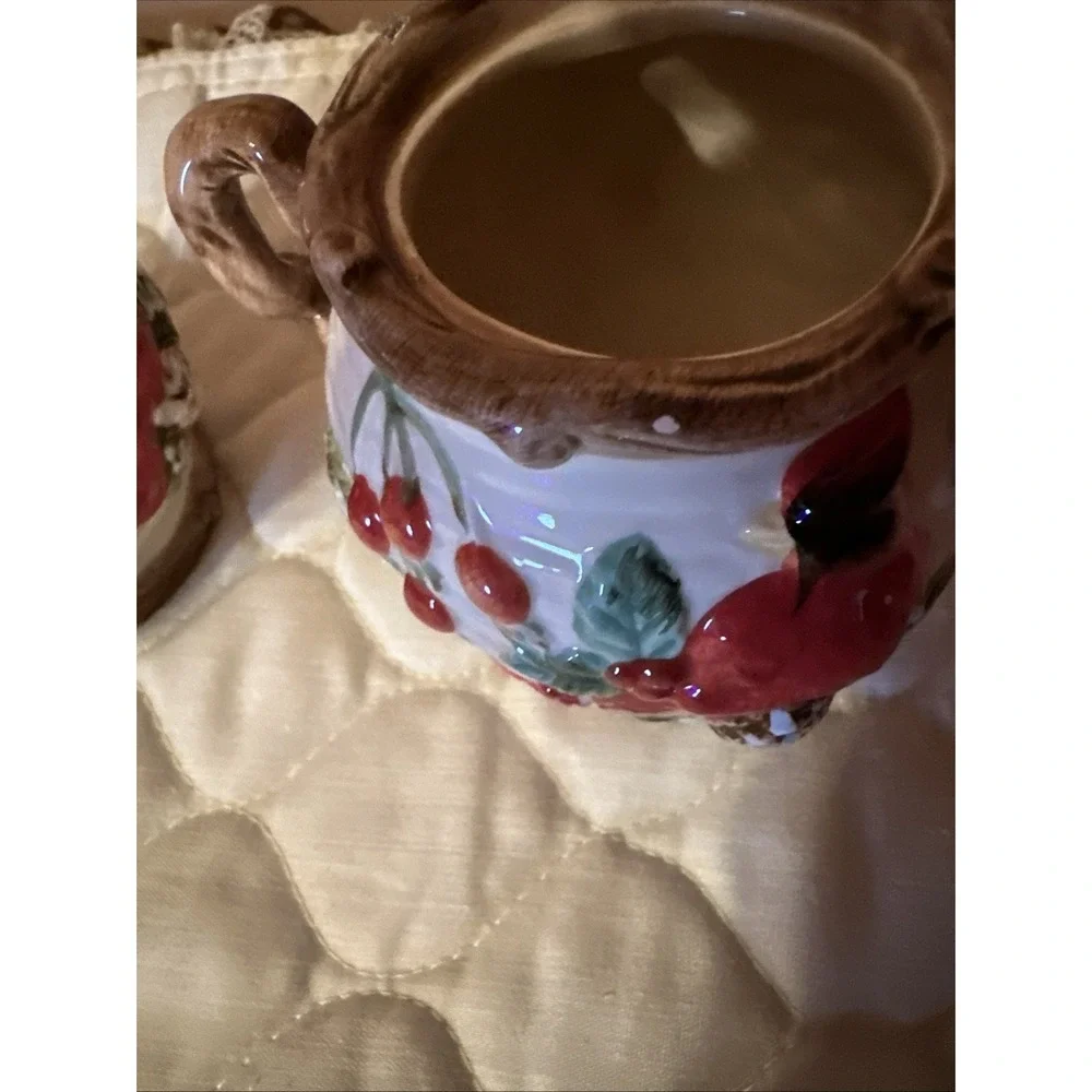 Old World Christmas Cream and‎ Sugar Cardinal Bird